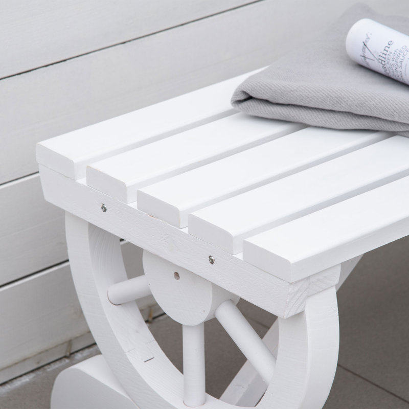 Banc de pique-nique en bois Tarrence, Blanc