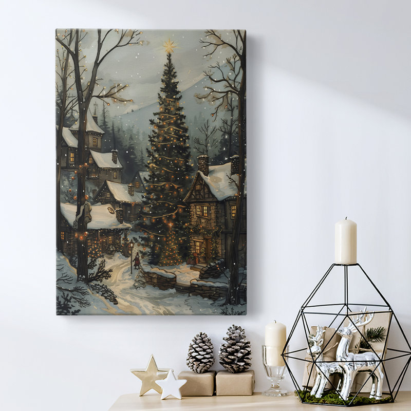 Art des Fêtes de Noël - Toile tendue avec châssis DCXV III, H 27 po x l 18 po