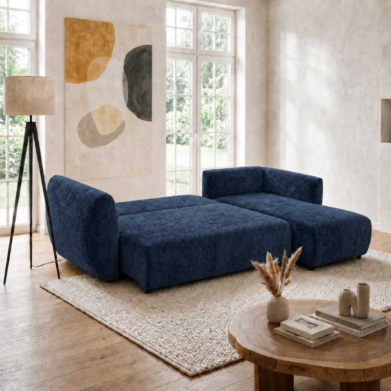 Sectional, Right Hand Facing Corner Sofa, Blue FLOW 22