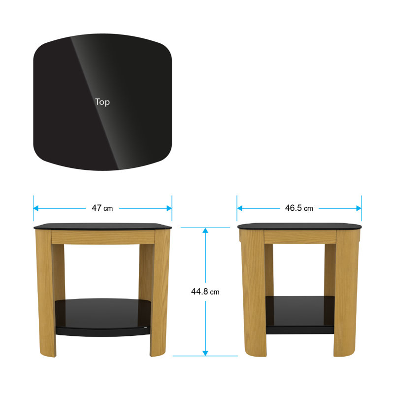 Ayala Glass Top End Table, Oak