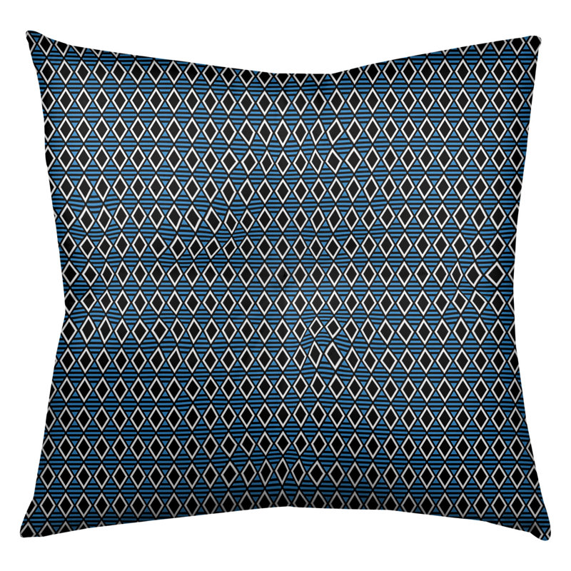 Coussin Katelyn Elizabeth, 26 x 26, Noir / Bleu