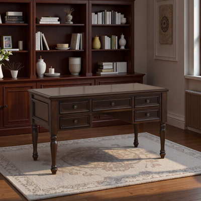 Vintage Dark Brown Strong Storage Writing Desk