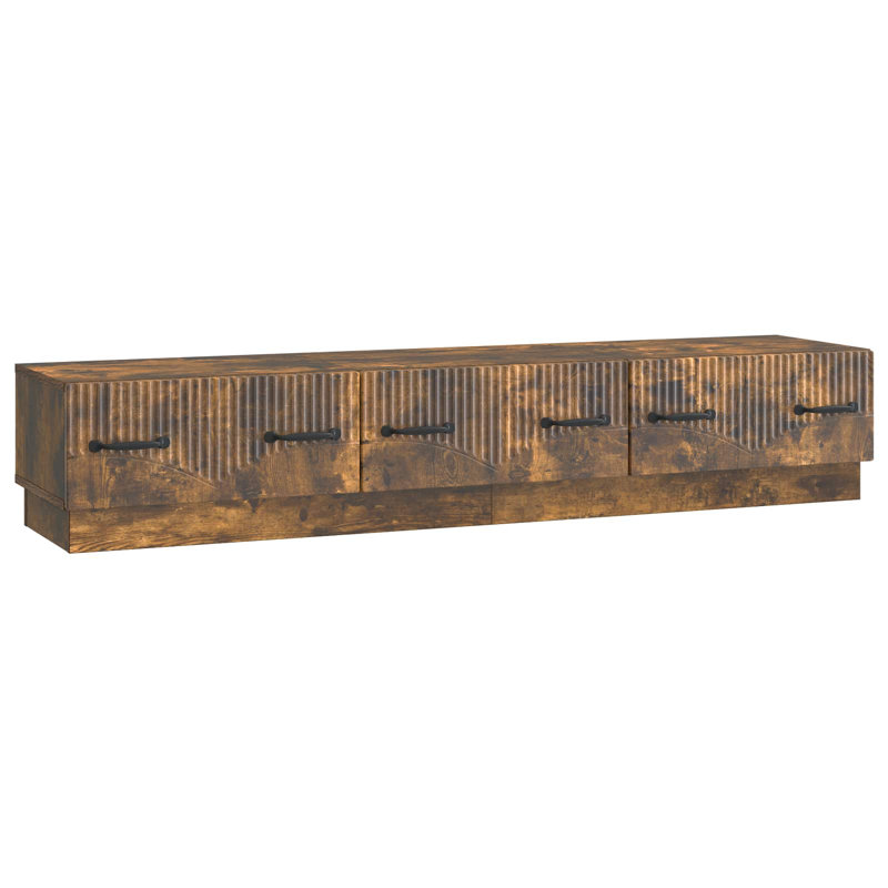 Unfinished TV Stand for TVs up to 65", Smoked Oak