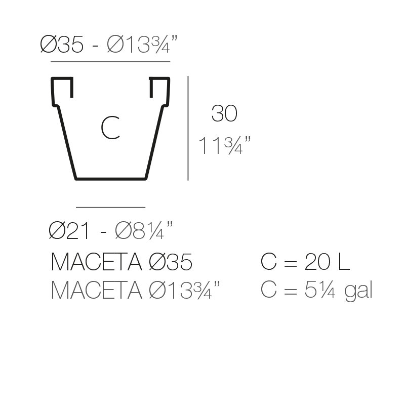 Pot à fleurs en résine Maceta, Taupe, H 11,75 po x l 13,75 po x P 13,75 po