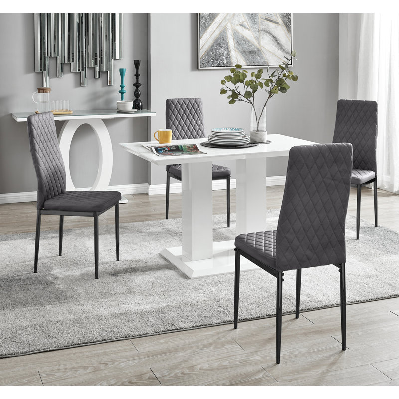4 - Person Dining Set, Grey/Black