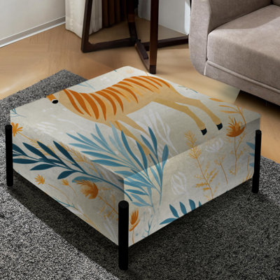 Izzie - Animal Print Large Square Ottoman