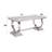 Edd Rectangular Dining Table in White and Mirrored Silver