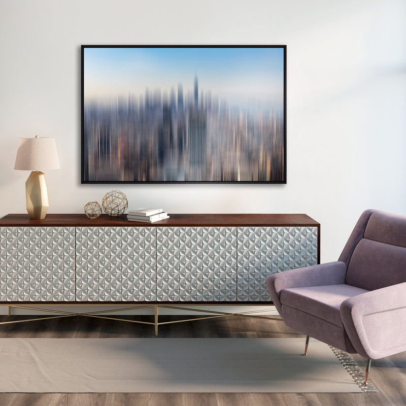 «Downtown Views» par Richard Silver - photographie sur toile à cadre flottant, H 25,75 po x l 37,75 po x P 1,5 po, Verre