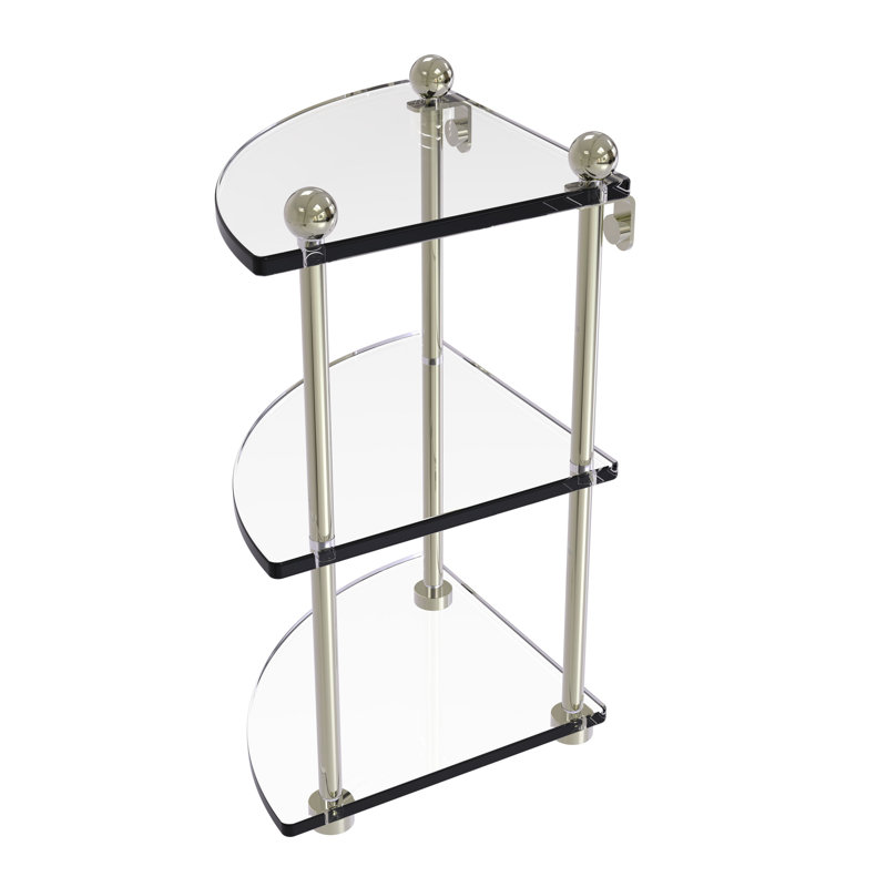 Morosini 3 Piece Corner Shelf, Polished Nickel