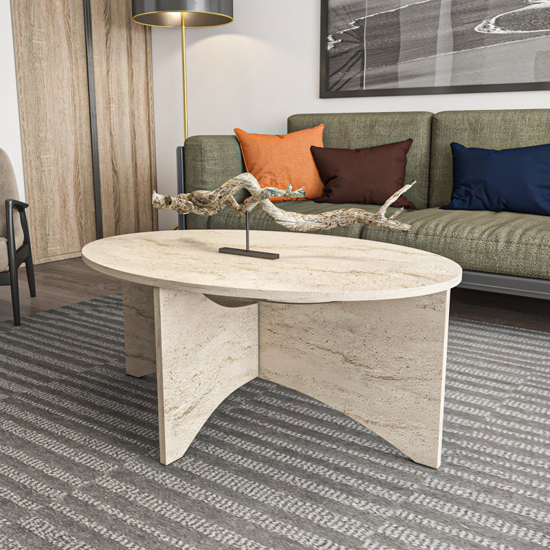 Solo 100 Cm Oval Coffee Table, Cream