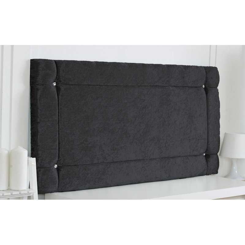 Upholstered Velvet Headboard, Super King (6'), Black