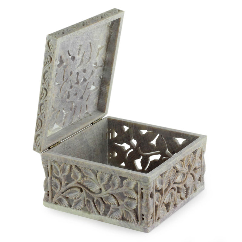 Boîte à bijoux Soapstone Jali