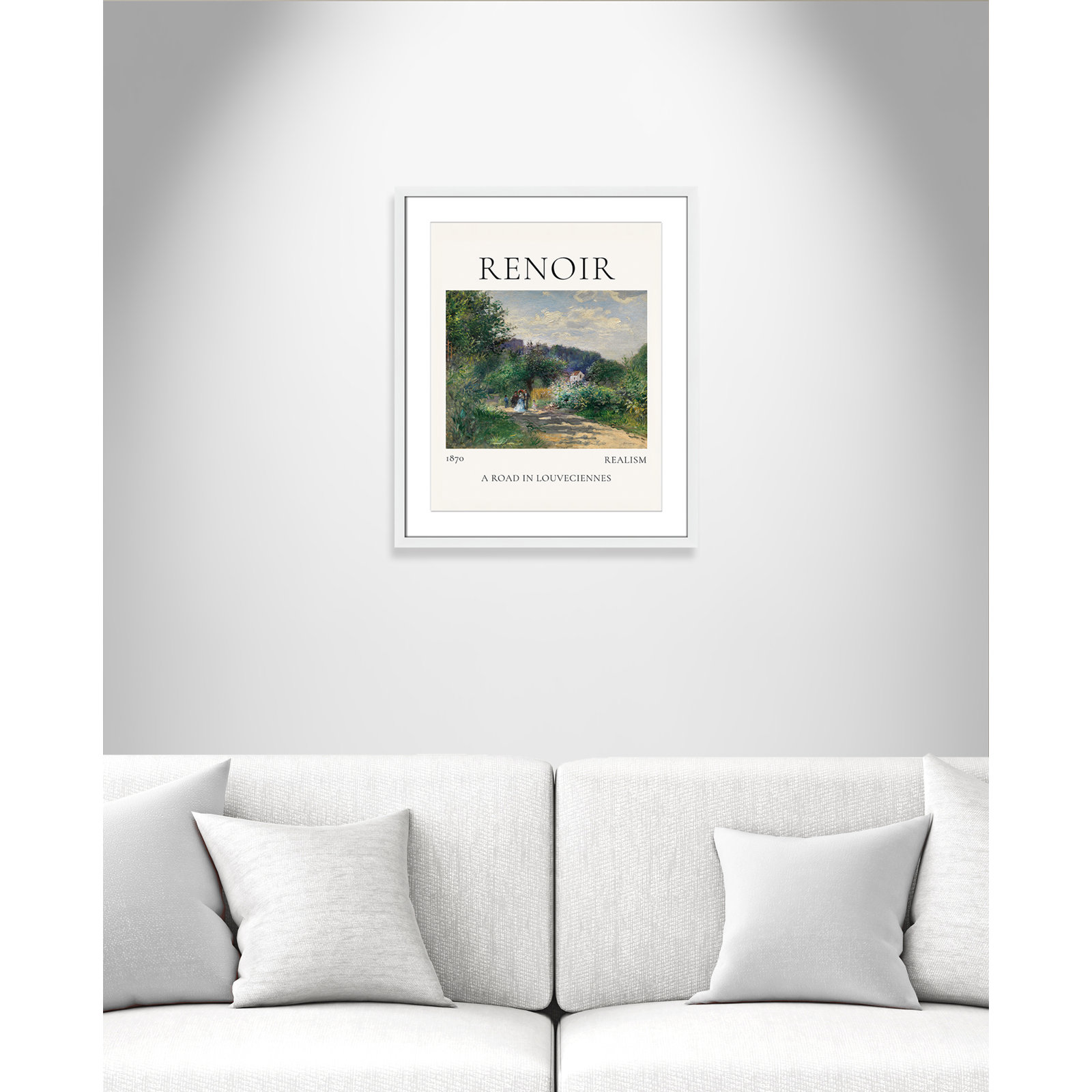 Rocchetto "A Road in Louveciennes" Print, White Single Picture Frame, Yes, 25.5" H x 21.5" W x 1.25" D
