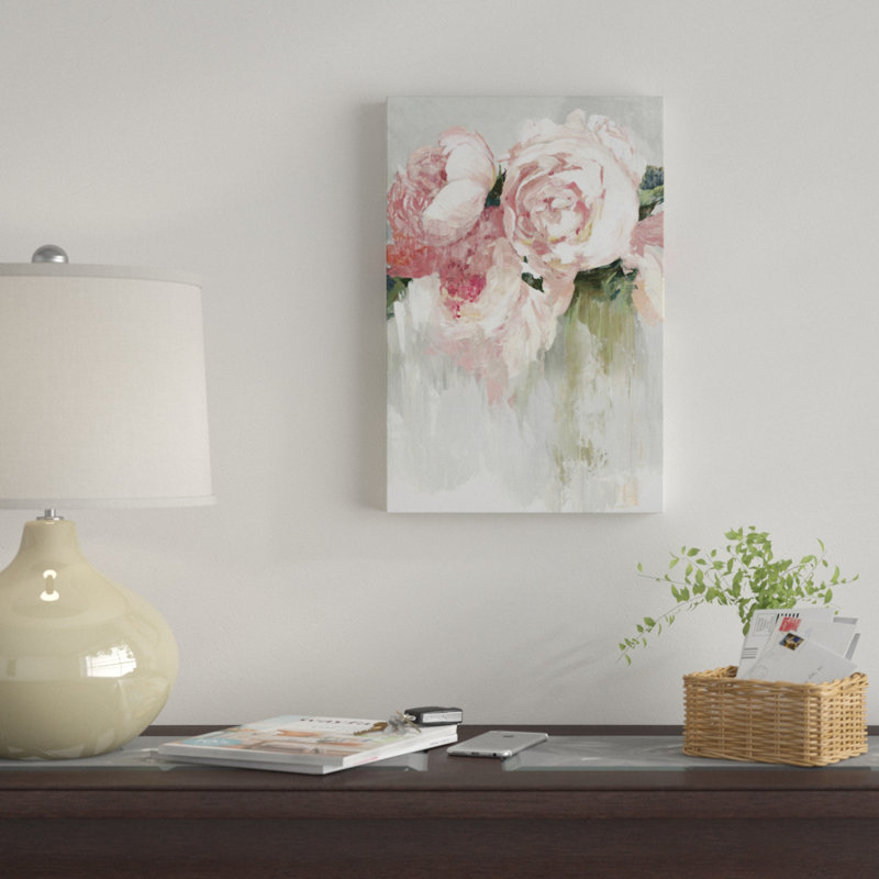 «Peony», reproduction sur toile, H 18 po x l 12 po x p 1,5 po, Pas de tapis, Toile tendue