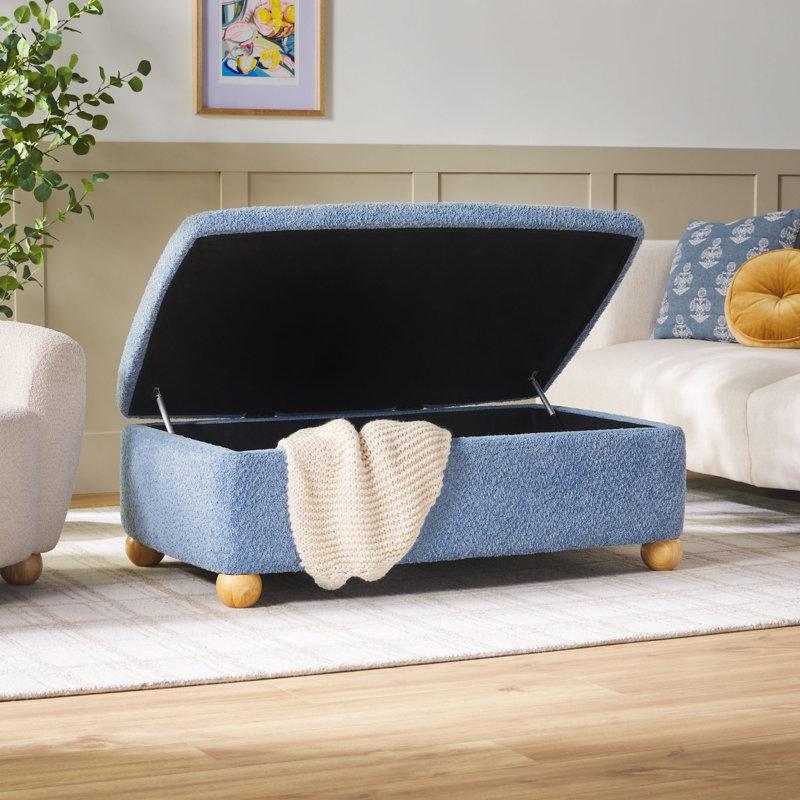  Grand repose-pieds avec rangement Contemporary, Bleu