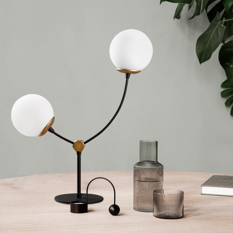 Lampe de bureau Chamond, Noir / blanc