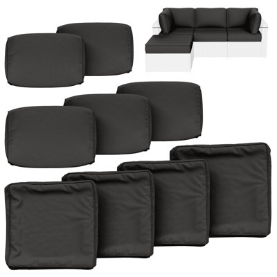 Cartert 9 Pcs Outdoor Cushion Cover Set For 3" Outdoor Cushions And Patio Furniture Cushion Covers,  Only Covers