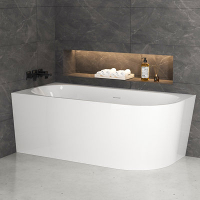  Tidal 59" Alcove/ Tile In Deep Soaking Acrylic Bathtub with Overflow Drain