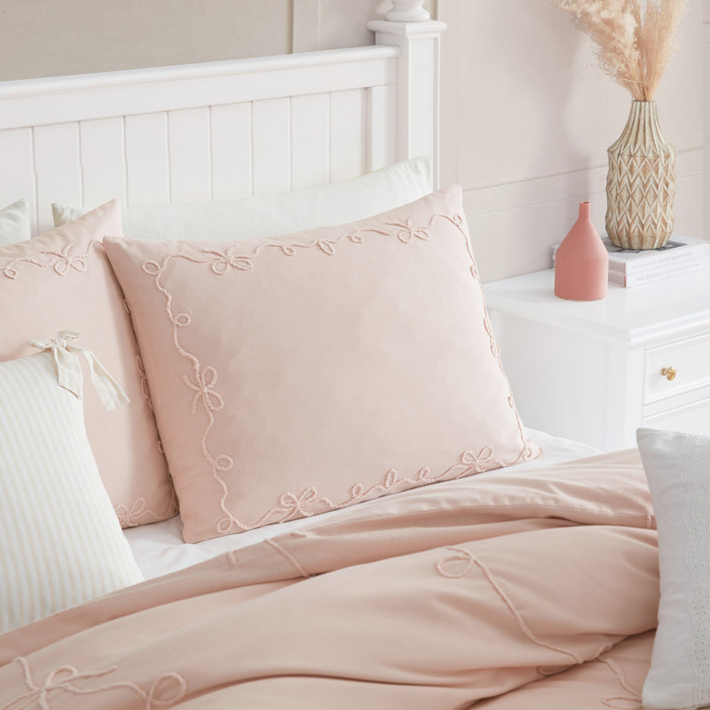 Ensemble de couette Peri Home Sasha Bows, Housse de couette pour grand lit et 2 taies décor