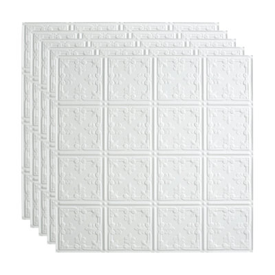 Traditional 24'' L x 24'' W Textured Vinyl Drop-In Ceiling Tile
