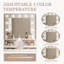 Dressing Table With Mirror And Light, Adjustable Brightness Dressing Table With Drawers And Storage Shelves, White