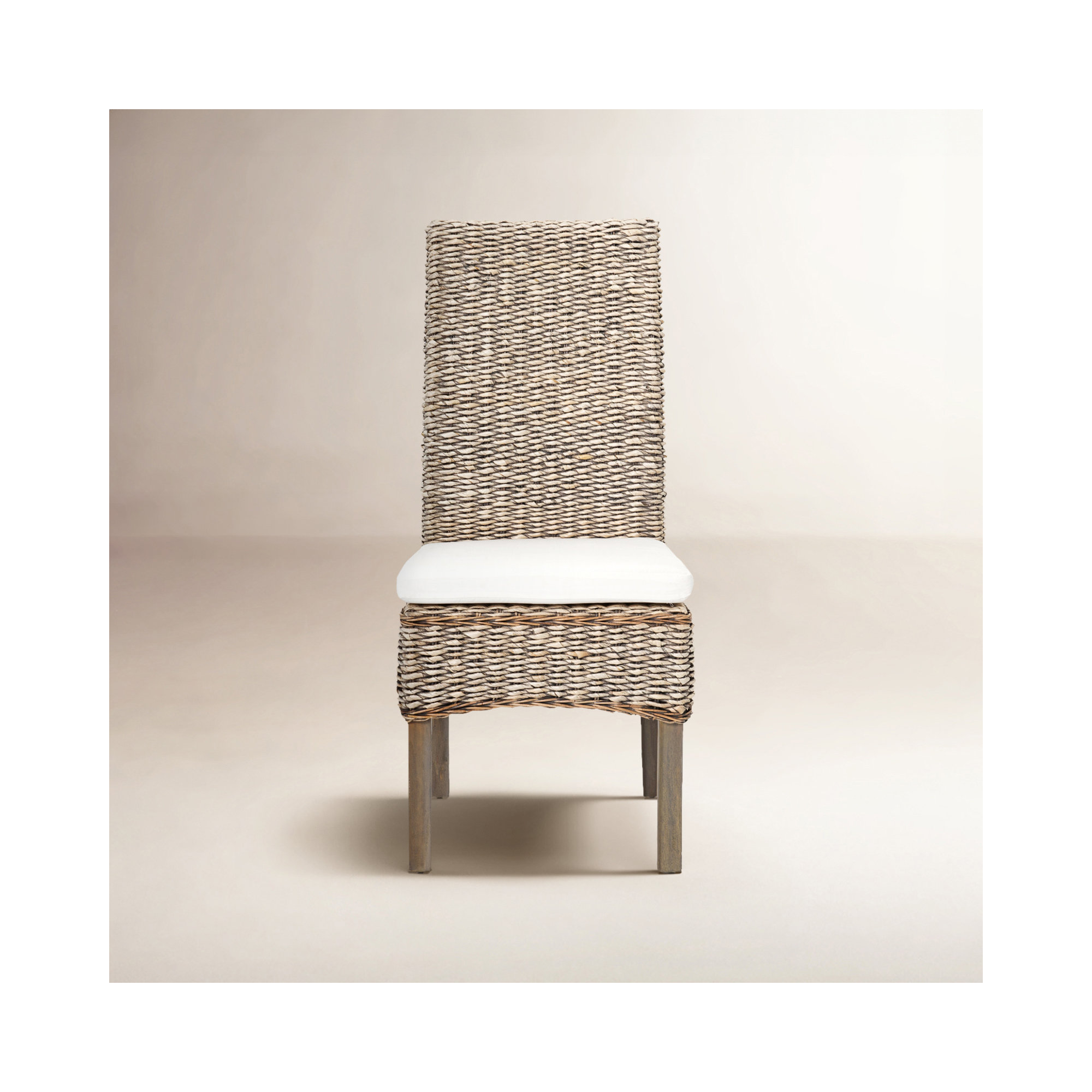 Lizzie Side Chair With Cushion, Gray Wash