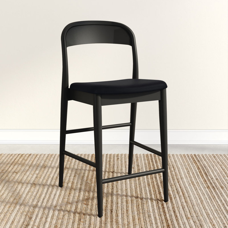 Loar Upholstered Counter Stool, 1, Black/Black