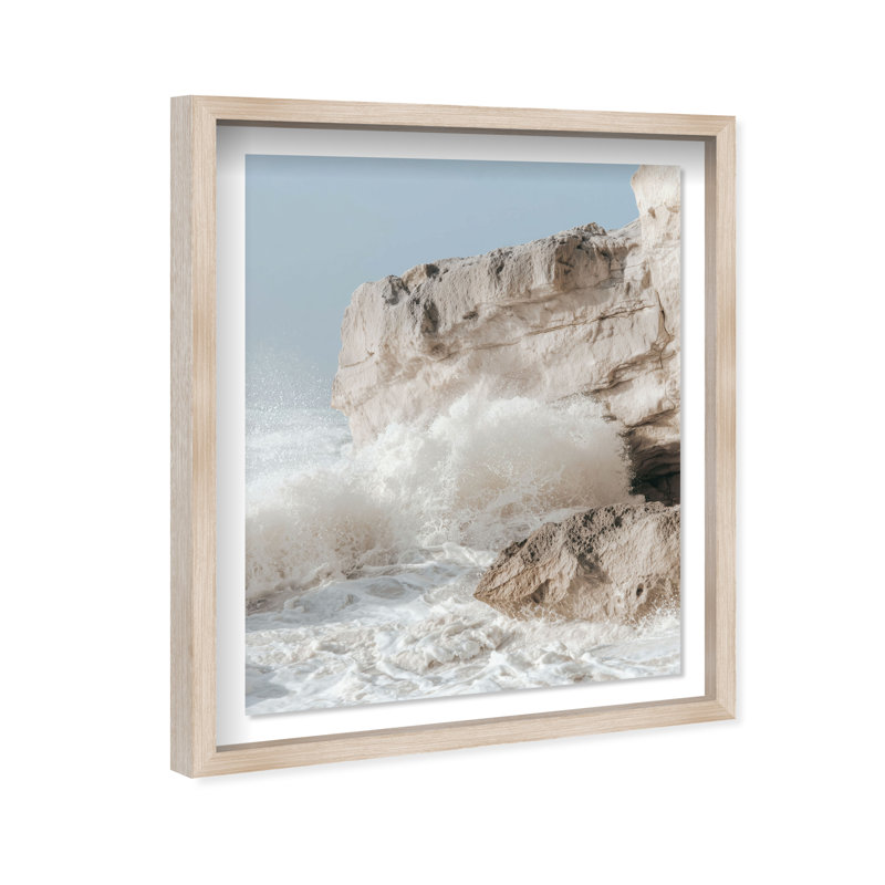 Tidal Impact II Shadowbox Nautical & Beach Print by Oliver Gal, Black Frame, 16 x 20, Natural Oak Shadowbox, 31.5"H x 37.5"W