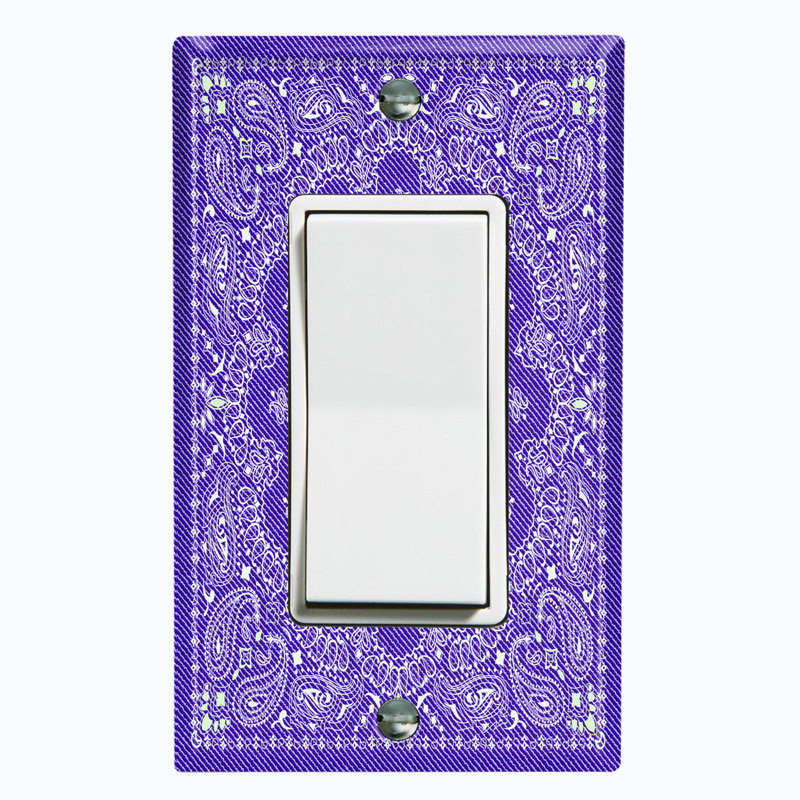 Patterned 1 - Gang Toggle Light Switch Standard Wall Plate, Purple