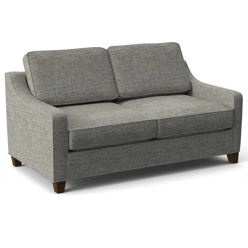 Clark 74" Square Arm Sofa Bed with Reversible Cushions, Archetype Quartz, Montana Walnut, Innerspring