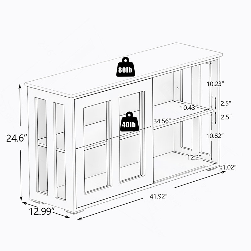 Armoire de rangement pour cuisine avec porte en verre - noire