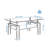 Rectangle Black Glass Coffee Table  Clear Coffee Table Modern Side Center Tables For Living Room Living Room Furniture(Only Including Coffee Table,Without Chairs)-933728709-944509255