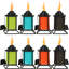 Ensemble de torche de table en acier multicolore 7 po Camille - 8 torches-131281085