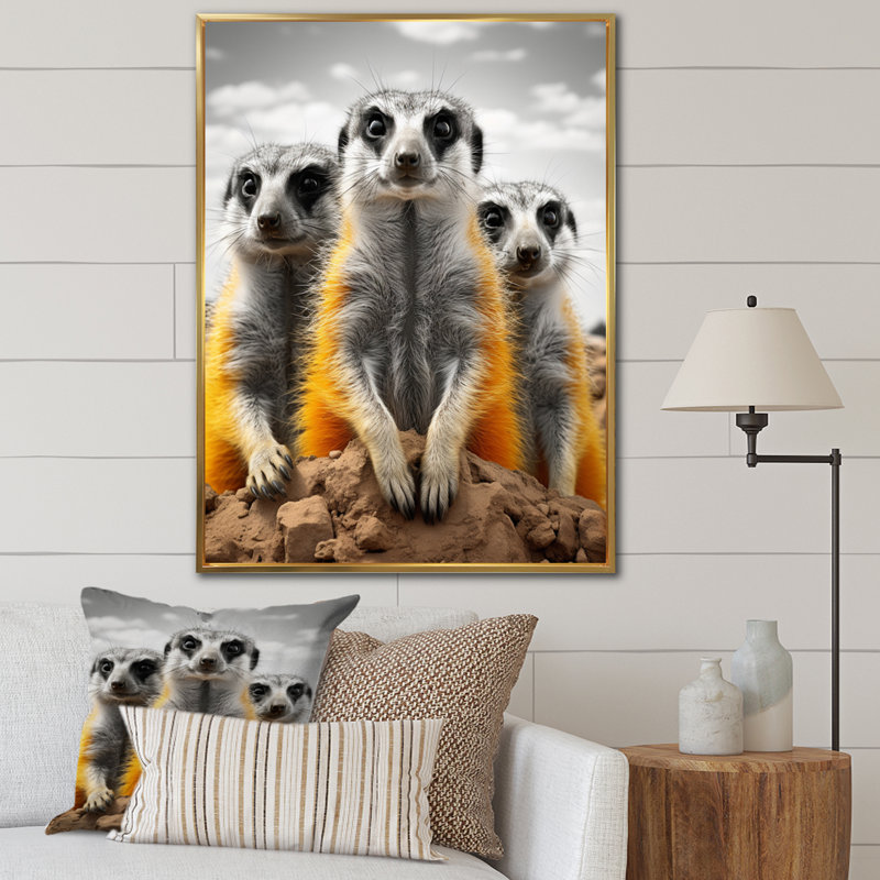Reproduction sur toile Zikomo, H 40 po x l 30 po x P 1,5 po, Cadre flottant doré