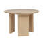 Natural Wood Round Dining Table, Fluted Design Legs Contemporary Dining Room Table-132469829