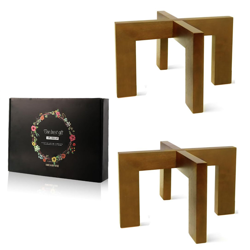 Paquet de 2 supports à plantes d'intérieur / extérieur Mi-Century, pour pot de 5 à 15 pouces, Brun