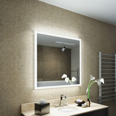 Mango Tile 28x32 Inch Rectangular Led Bathroom Vanity Mirror With Anti-fog, Dimmable 3-Colour Lightning, Anti-Fog, Shattered Proof