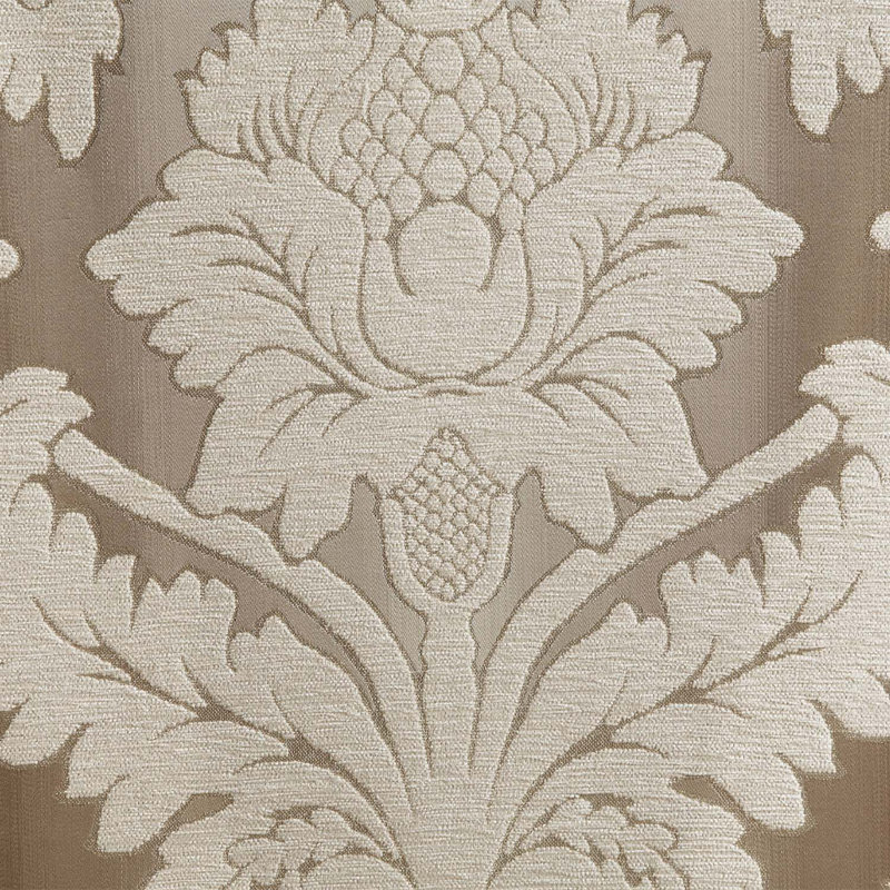 Chaise Vanaheim avec coussin, tissu et finition blanc antique