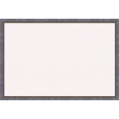 White Cork Board, Two Tone Blue Copper Wood Frame - Bulletin Board, Organization Board, Pin Board