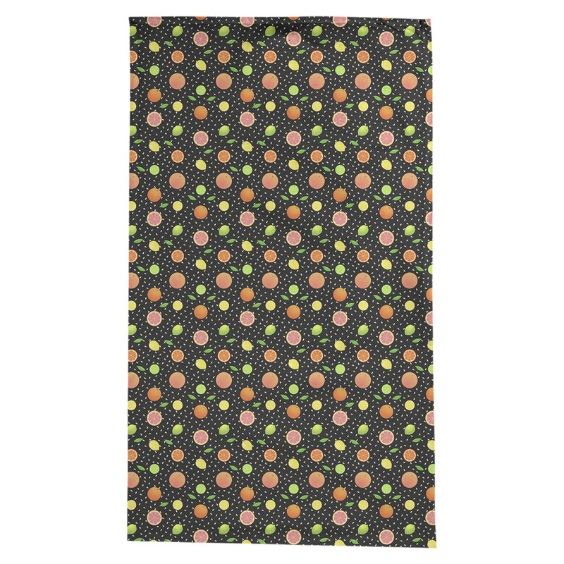 Leffel Fruit Pattern Tablecloth, Black