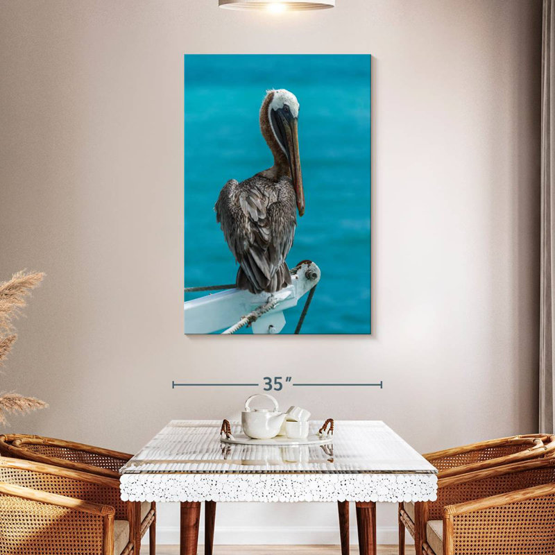 Brampt Perched Brown Pelican, 48" H x 32" W