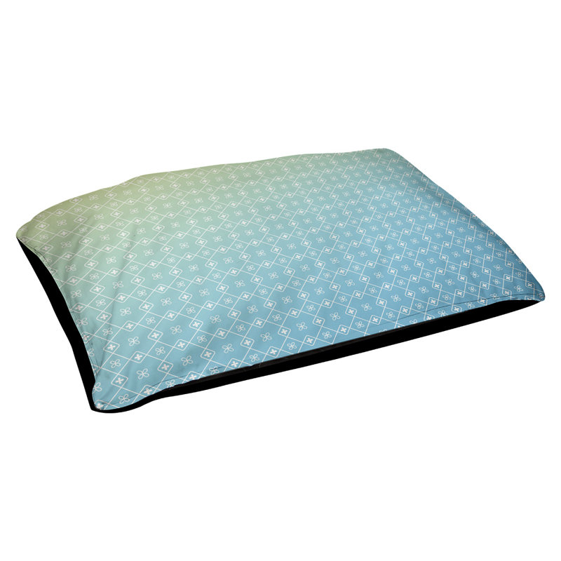 Coussin Campion, Petit - L 29,5 po x l 19,5 po, Bleu sarcelle/jaune