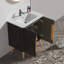 Meuble-lavabo autoportant 30 po Quincy avec texture rayée et portes à fermeture en douceur