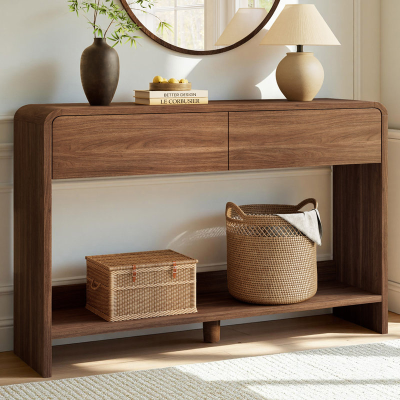Console moderne 45 po avec 2 tiroirs Dulane, Brown, 45''