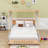 Jenayah Upholstered Wooden Car Shaped Bed with Pillow and LED-759800448