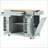 Fluted Kitchen Island with Trash Can Storage, Power Outlets &amp; 5 Wheels | Grey Blue | MDF,Rubber Wood-1044904145