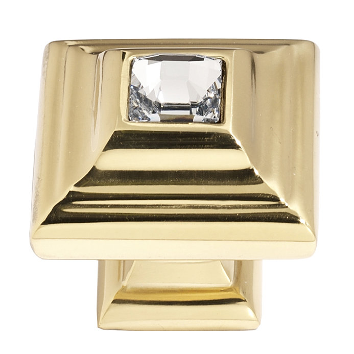 Swarovski Crystal 1 1/4" Length Square Knob Alno Inc 