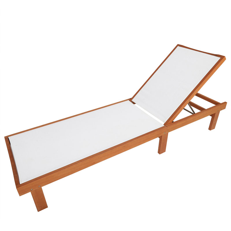Chrishad Outdoor Eucalyptus Wood Chaise Lounge