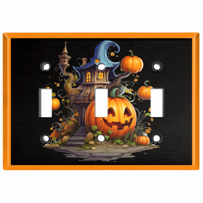 Plaque murale standard à 3 interrupteurs à bascule Halloween
