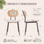 Modern Rattan Dining Chairs Upholstered Faux Leather Dining Room Chairs with Rattan Backrests and Metal Legs Armless Kitchen Chairs for Dining Room-1772382055-1774034935